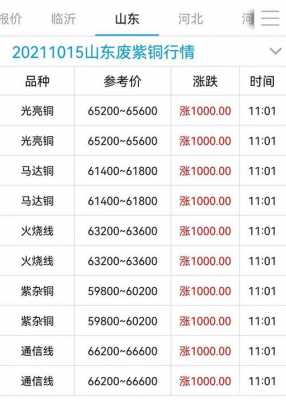 北京废铜回收价格表（今日山东废铜回收价格表）